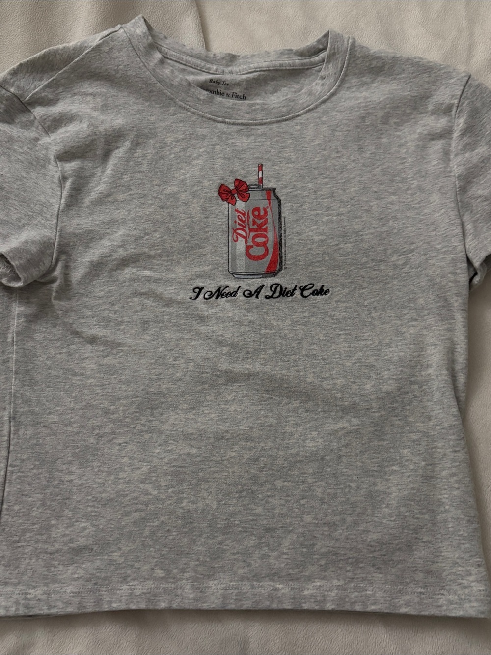Abercrombie & Fitch Gray Tee with Red Diet Coke Graphic
